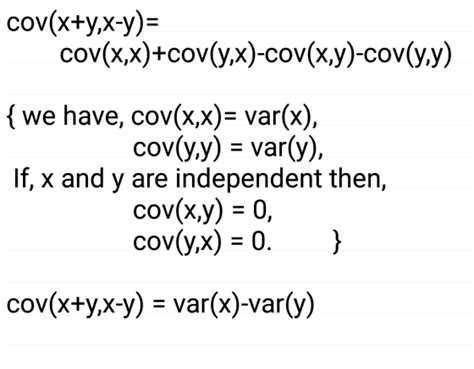 prove cov x y x y where x and y are independent homeworklib