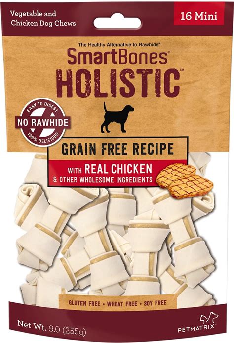 Smartbones Holistic Mini Chicken Bones Grain Free Dog Treats 16 Count