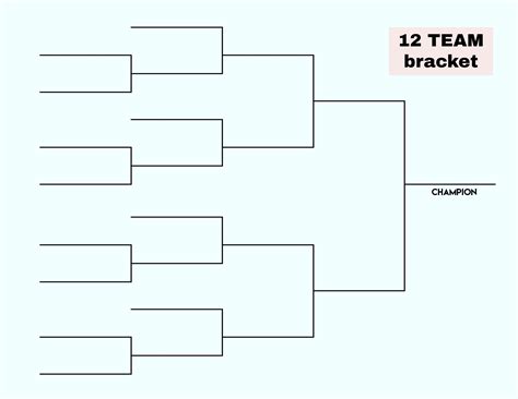 12 Team Printable Bracket Single Elimination Tournaments In Pdf