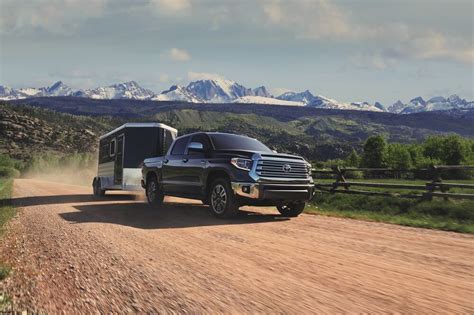 When equipped for towing, the stock toyota tundra will tow up to 6,800 pounds of cargo with an impressive payload. Toyota Tundra Towing Capacity Edgewood MD | Thompson Toyota