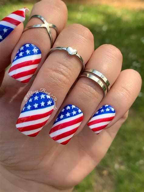 American Flag Press On Nails 4th Of July Nails Reusable Etsy