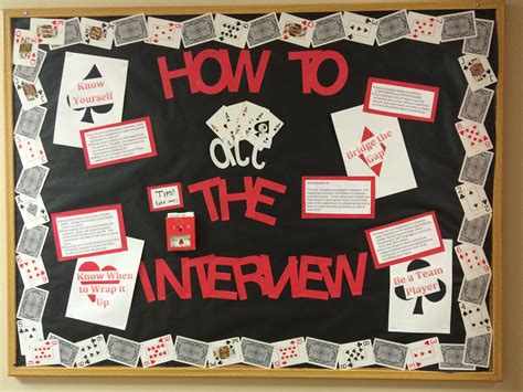 How to ACE the Interview bulletin board | Office bulletin boards, Ra