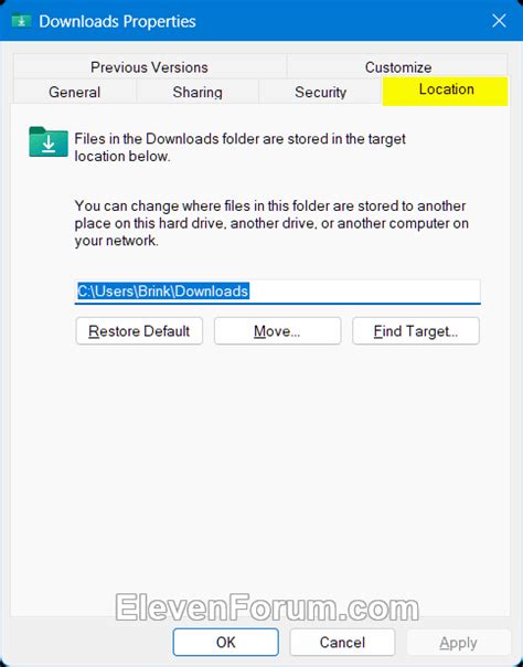 Add Or Remove Location Tab In Folder Properties In Windows Tutorial
