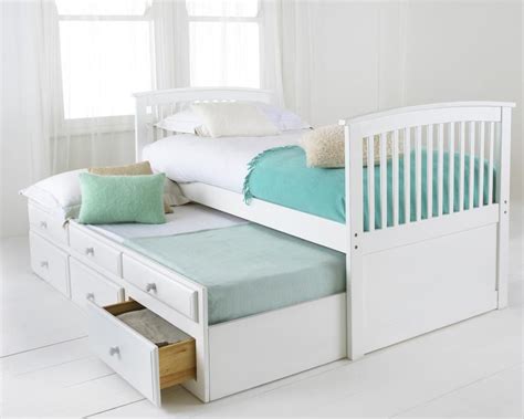 Bunk Bed Frame With Pull Out Guest Bed Capitano Off White Underbed