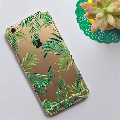 Clear design allows you phone's beauty to shine through. clear phone case with tropical leaves print by dessi ...