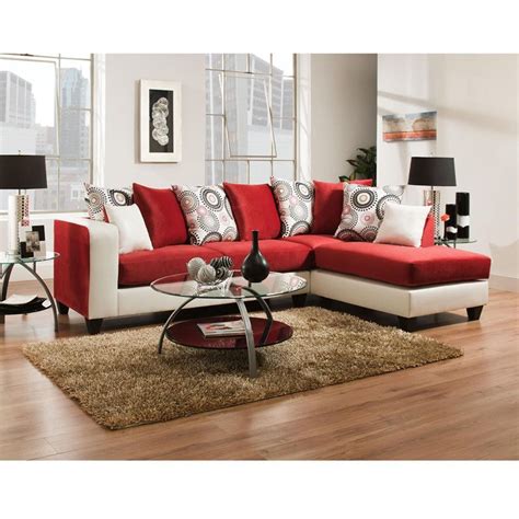 Riverstone Implosion Red Velvet Sectional Living Room Red Living