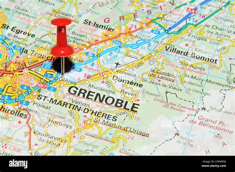 Grenoble France On Map Stock Photo Alamy