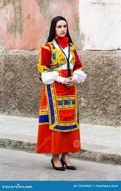 Sardinian Traditional Costume Editorial Photography Image Of Traditional Sguardo 132644667