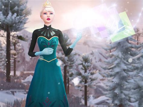Kikisimlives Elsa Coronation Dress City Living Needed Sims 4