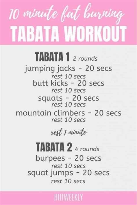 10 Minute Fat Burning Tabata Workout Anybody Can Do No Equipment