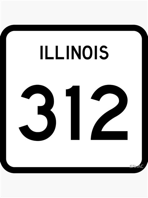 Illinois State Route 312 Area Code 312 Sticker For Sale By Srnac