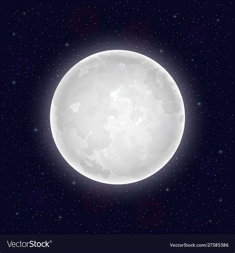 Realistic Full Moon Royalty Free Vector Image Vectorstock