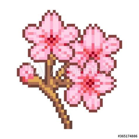 Beautiful Cherry Blossom Pixel Art