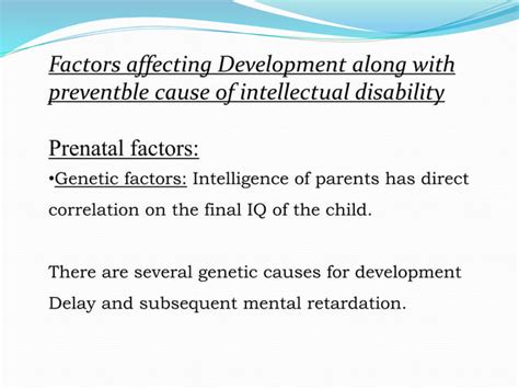 Prevetable Cause Of Mental Retardation