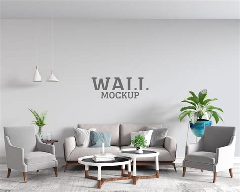 Premium Psd Modern Living Room Wall Mockup