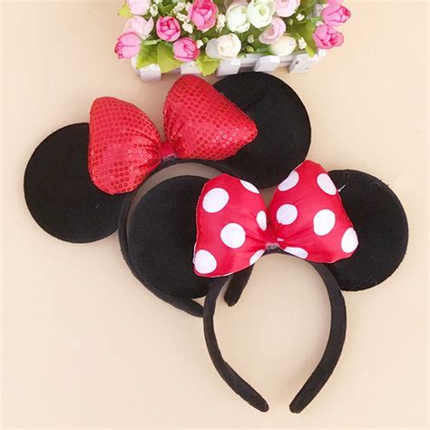 Mickey Hairband Quality Minnie Shiny Hairband Black Mouse Ears