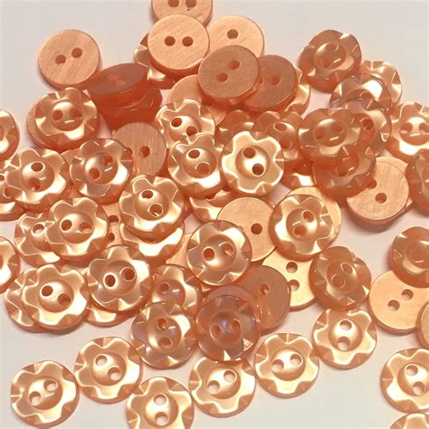 20 Peach Wheel Buttons Peach Baby Buttons Peach Resin Etsy Uk