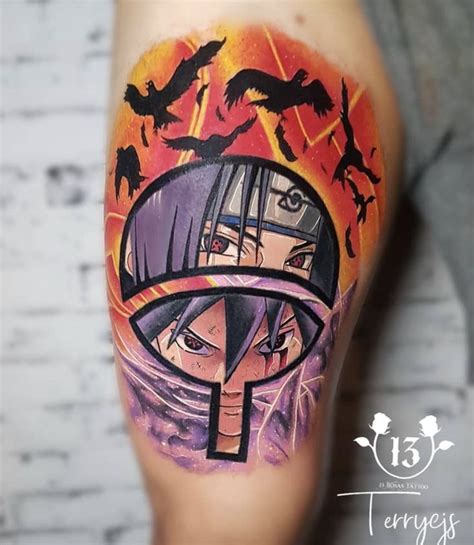 Sasuke And Itachi Tattoo Tatuagem Tatuagem Do Naruto Tatuagem Colorida