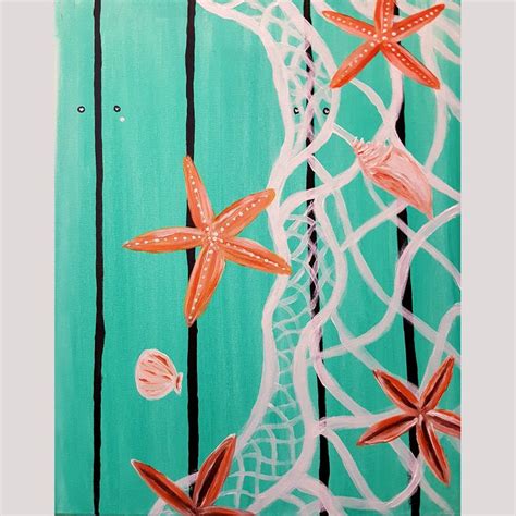 Starfish And Seashells Paint Night Event Loxahatchee Studio — Jans