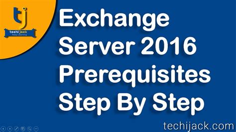 Exchange Server Prerequisites Step By Step Youtube