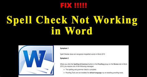 Spell Checker Not Working Word A Document Dytop