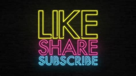 Like Share Subscribe Neon Lamp Stock Footage Video 100 Royalty Free