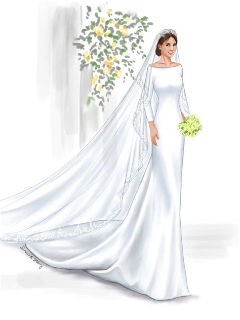 Meghan Markle In Givenchy Illustrated By Draw A Story Wedding Dress