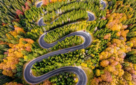 Download Wallpaper 3840x2400 Winding Road Highway Aerial View Forest