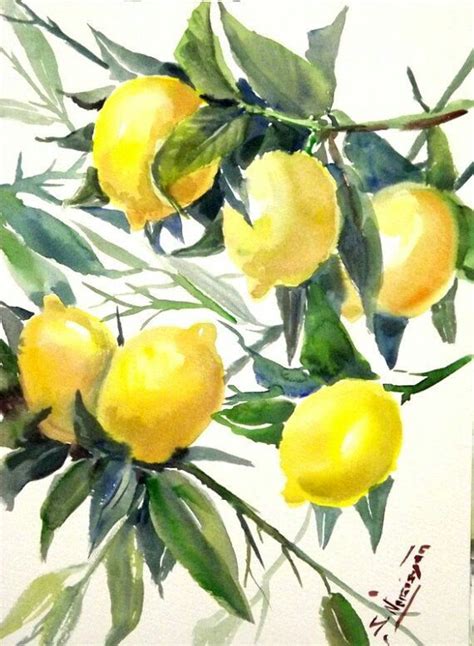 Take a look at 15 stunning images of fruit tree flowers. Lemon tree by ORIGINALONLY on Etsy | Tree art, Watercolor ...
