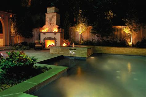 Saltwater Pool And Spa With Outdoor Fireplace Traditional Pool