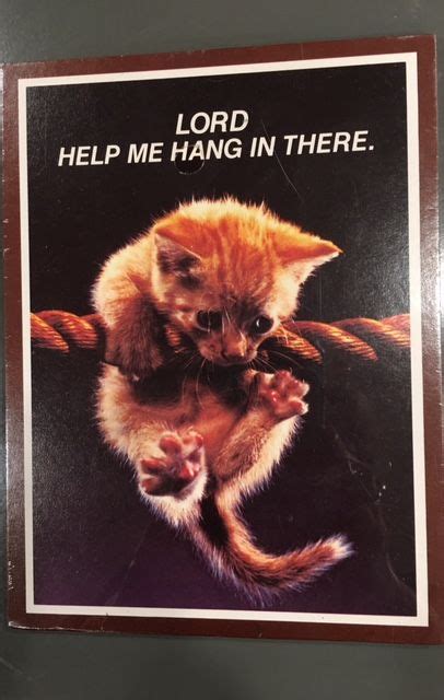 Vintage 1988 Action Industries Lord Help Me Hang In There Kitten Plaque