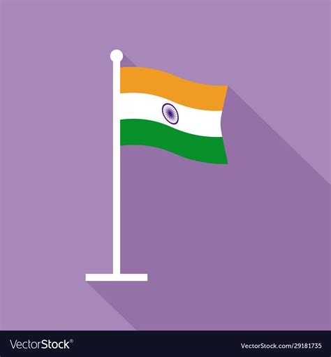 India National Flag Flat Icon Royalty Free Vector Image