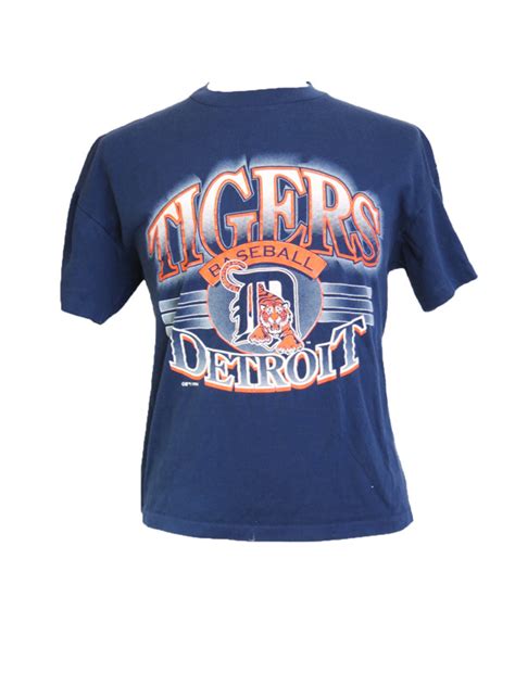 Vintage Detroit Tigers Navy Blue T Shirt 5 Star Vintage