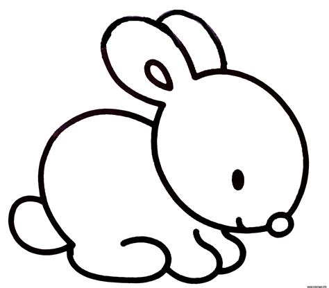 Coloriage Lapin Facile Simple Enfant Dessin Lapin à Imprimer