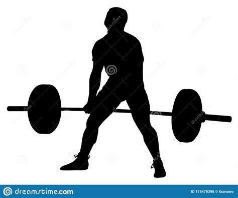 Silhouette Of A Powerlifting Athlete Vector Stock Vector Illustration