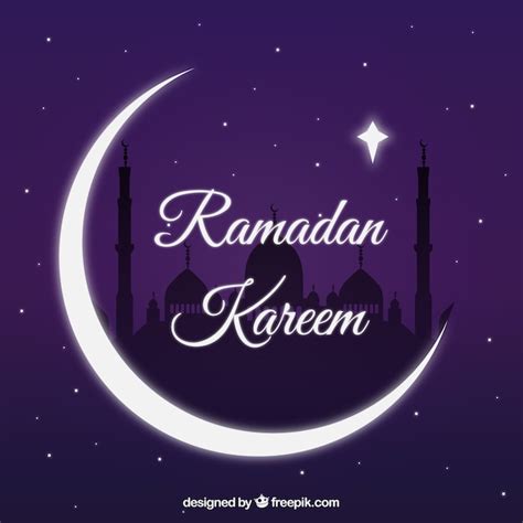 Maan En De Sterren Van De Ramadan Kareem Gratis Vector
