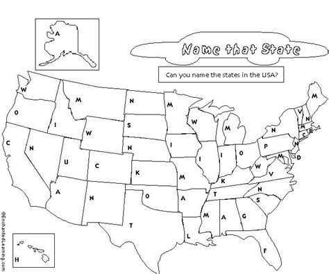 United States Map Map Worksheets State Map