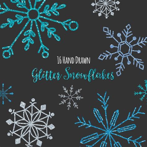 Glitter Snowflakes Clipart Huckleberry Hearts