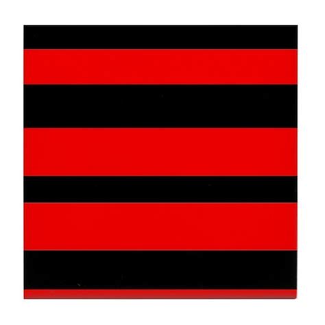 Black And Red Horizontal Stripes Tile Coaster By Awesomedesigns Cafepress