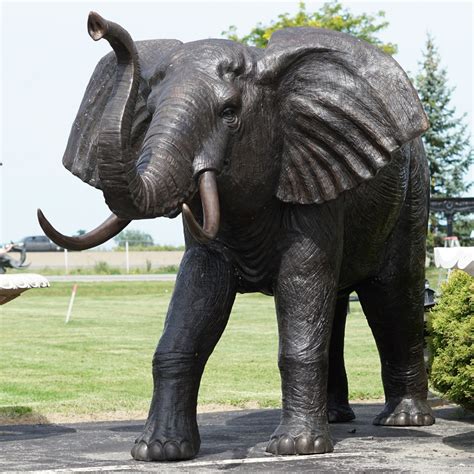 Extra Large Bronze Elephant Statue Life Size Irongate Garden Elements Us