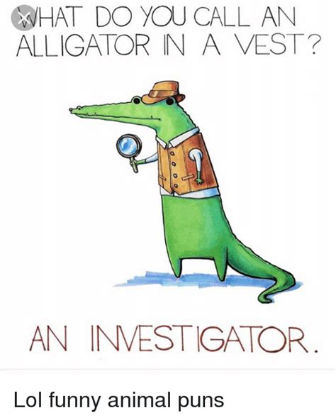 Hat Do You Call An Alligator In A Vest An Investigator Lol Funny