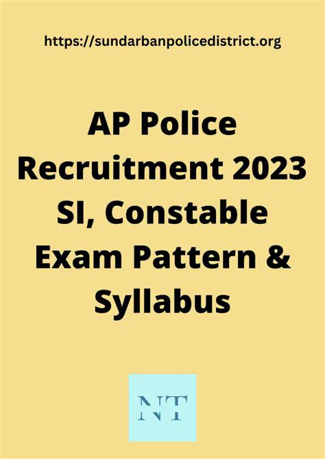AP Police Recruitment 2023 Slprb Ap Gov In SI Constable Exam Pattern