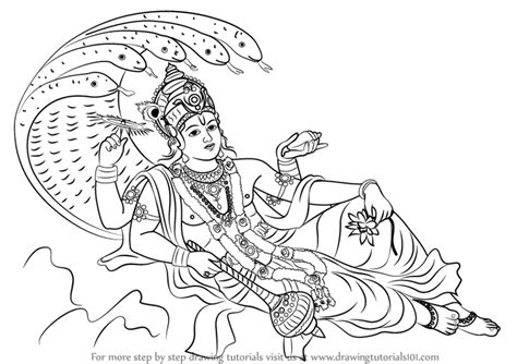 Learn How To Draw Lord Vishnu Hinduism Step By Step Drawing Tutorials