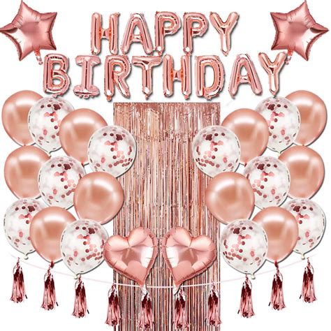 Buy Topico Rose Gold Balloon Garland Arch Kit With Happy Birthday Bannerconfetti Balloons Foil