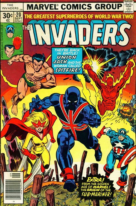 Invaders 20 Cover By Gil Kane Marvel Comic Books Comics Comic Book