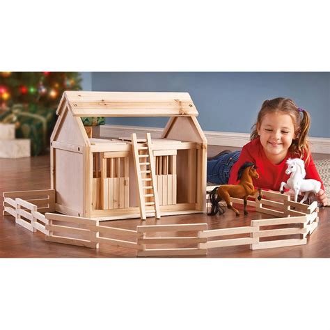 Wooden toys are making a major comeback, and it's not hard to see why. KidKraft® Wood Stable and Horse Play Set - 151126, Toys at ...