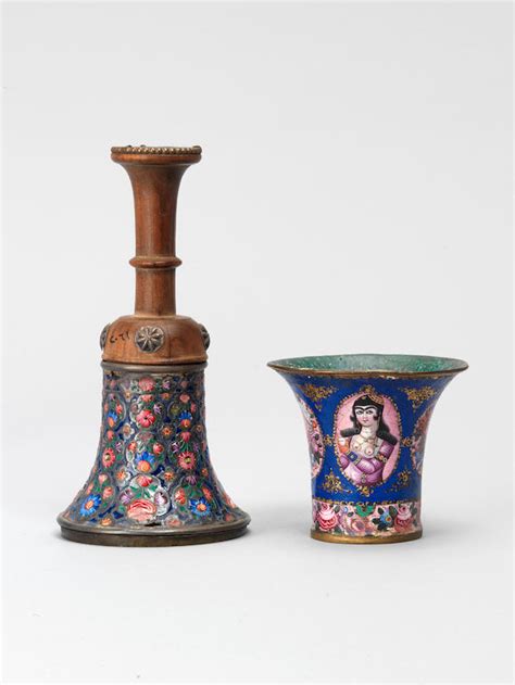 bonhams a qajar enamelled gilt ghalian cup persia 19th century 2
