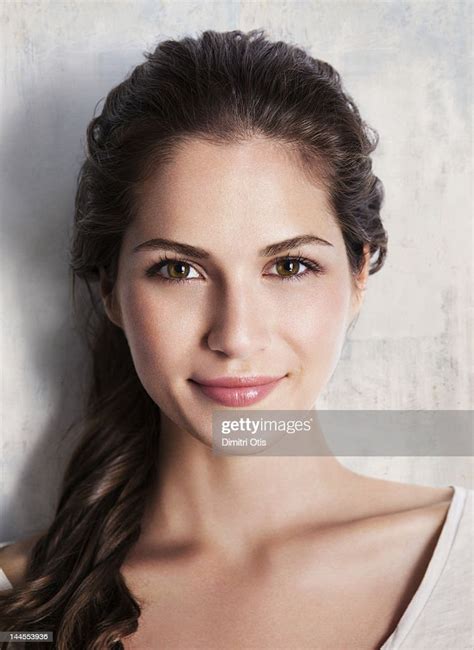 Beauty Portrait Of Young Brunette Woman Smiling Photo Getty Images