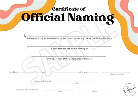 Naming Days Certificate Bundle The Wedding Society
