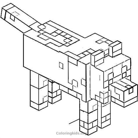 Minecraft Wolf Coloring Pages To Print Coloringpages2019